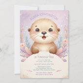 Kinderen Lila Zee Otter Leuk Verjaardagsfeest Kaart (Voorkant)