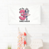 Kinderen Little Miss Threenager Drie 3e Verjaardag Spandoek (Insitu)