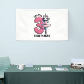 Kinderen Little Miss Threenager Drie 3e Verjaardag Spandoek (Beurs)