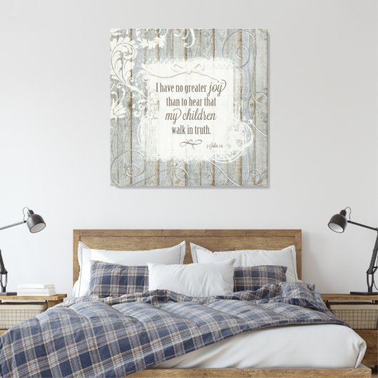 Kinderen lopen in waarheid - 3 John 1:4 Canvas Afdruk (Insitu (Slaapkamer))