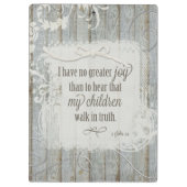Kinderen lopen in waarheid - 3 John 1:4 Klembord (Achterkant)