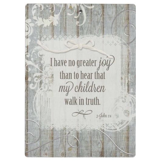 Kinderen lopen in waarheid - 3 John 1:4 Klembord (Achterkant)