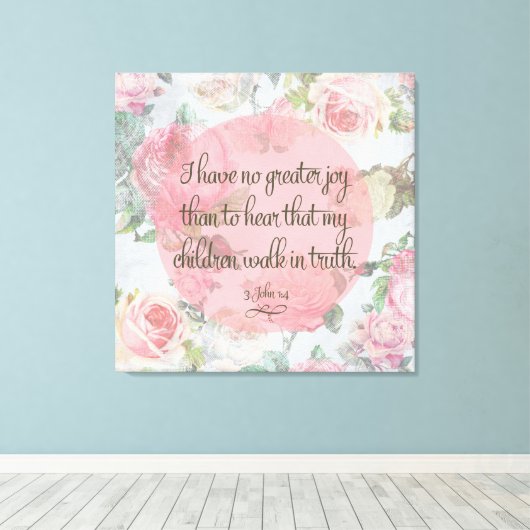 Kinderen lopen in waarheid canvas afdruk (Insitu (Houten vloer))