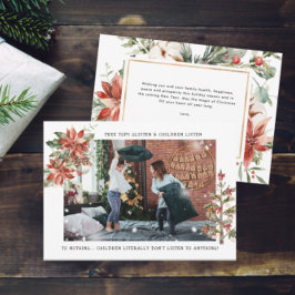 Kinderen luisteren | Funny kerstfotokaart