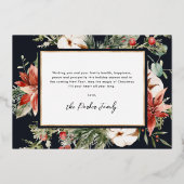 Kinderen luisteren | Funny kerstfotokaart Folie Feestdagenkaart (Achterkant)