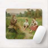 Kinderen luisteren naar een Shepherd die een Flute Muismat (Met muis)