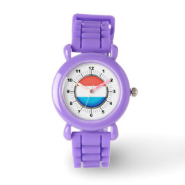 Kinderen Luxemburgse vlag Red Glitter Strap Horlog Horloge