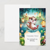 Kinderen Magische Otter Verjaardag Bedankkaart (Voorkant / Achterkant)