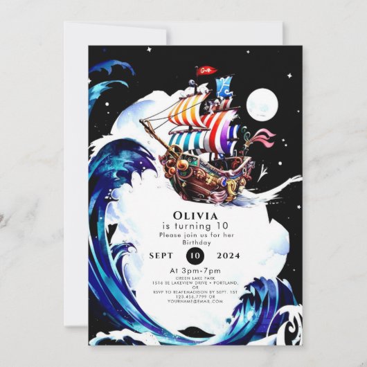 Kinderen Magische Schat Pirate Verjaardag Kaart (Voorkant)