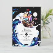 Kinderen Magische Schat Pirate Verjaardag Kaart (Staand voorkant)