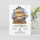 Kinderen Matey Nautical Pirate Verjaardag Kaart (Staand voorkant)