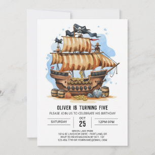 Kinderen Matey Nautical Pirate Verjaardag Kaart