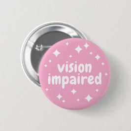 Kinderen Meisjes Roze Glitters Visueel Beperkt Ronde Button 5,7 Cm