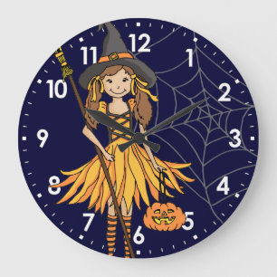 kinderen meisjes schattige halloween wandklok