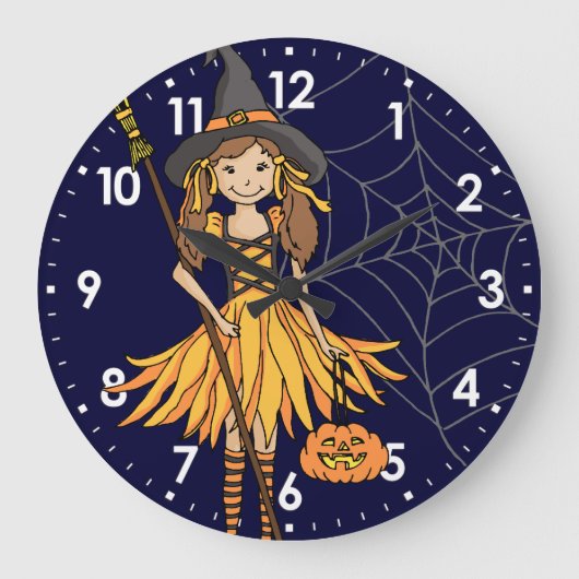 kinderen meisjes schattige halloween wandklok (Voorkant)