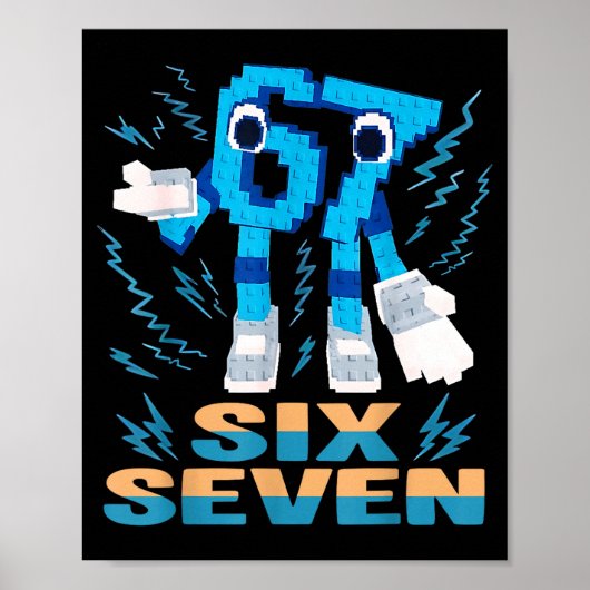 Kinderen Meme 67 Zes Zeven 6 7 Italiaanse Brainrot Poster (Voorkant)