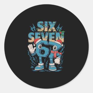 Kinderen Meme 67 Zes Zeven 6 7 Italiaanse Brainrot Ronde Sticker