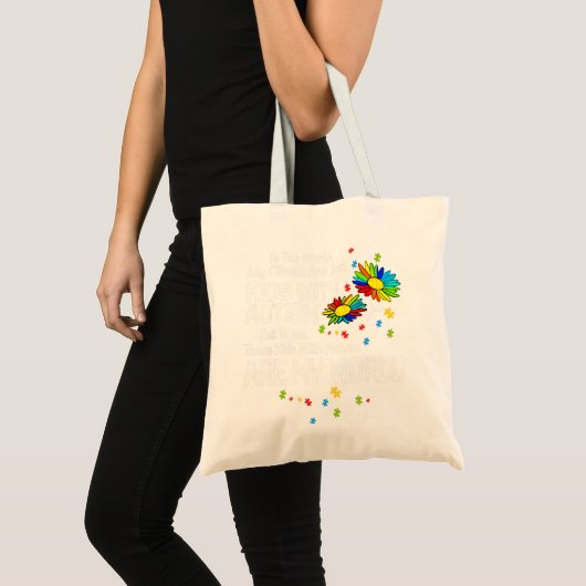 Kinderen met autisme zijn mijn wereld BCBA RBT ABA Tote Bag (Voorkant (product))
