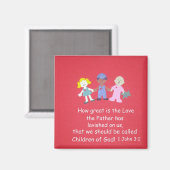 Kinderen met Bijbelvers Magneet (Voorkant / Achterkant)