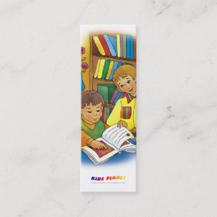 Kinderen met boek - bladwijzer voor iedereen! contactkaartje