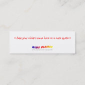 Kinderen met boek - bladwijzer voor iedereen! contactkaartje (Achterkant)