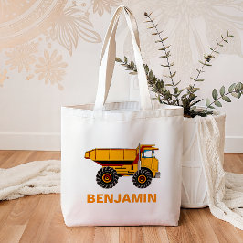 Kinderen met bouw vrachtwagen tote bag