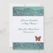 KINDEREN MET BUTTERFLY BLUE BOY BABY SHOWER KAART (Achterkant)