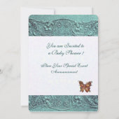 KINDEREN MET BUTTERFLY BLUE BOY BABY SHOWER KAART (Achterkant)