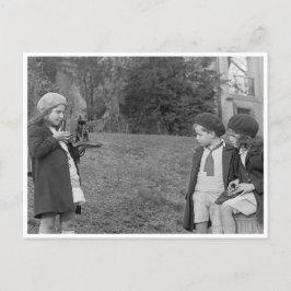 Kinderen met camera briefkaart