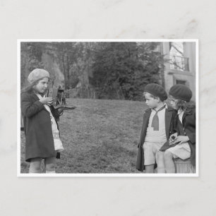 Kinderen met camera briefkaart