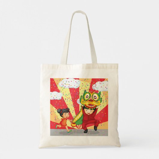 Kinderen met Canvas tas (Achterkant)