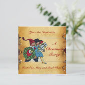 KINDEREN MET CHRISTMAS GIFTS champagne metallic Kaart (Staand voorkant)