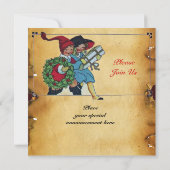 KINDEREN MET CHRISTMAS GIFTS champagne metallic Kaart (Achterkant)