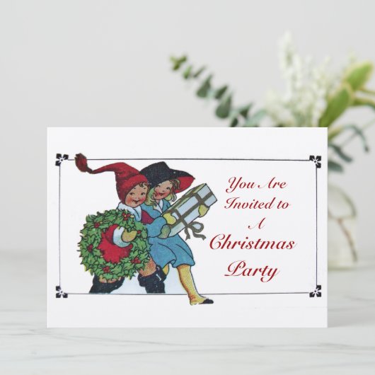 KINDEREN MET CHRISTMAS GIFTS - champagne metallic Kaart (Staand voorkant)