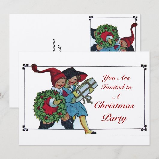 KINDEREN MET CHRISTMAS GIFTS - champagne metallic Kaart (Voorkant / Achterkant)