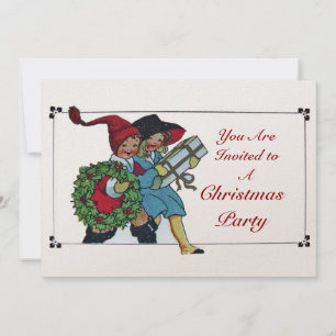 KINDEREN MET CHRISTMAS GIFTS - champagne metallic Kaart