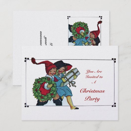 KINDEREN MET CHRISTMAS GIFTS-ijs Kaart (Voorkant / Achterkant)