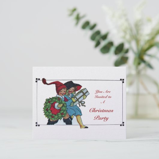 KINDEREN MET CHRISTMAS GIFTS-ijs Kaart (Staand voorkant)