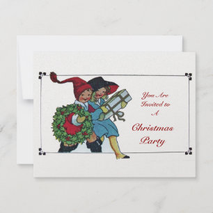 KINDEREN MET CHRISTMAS GIFTS-ijs Kaart