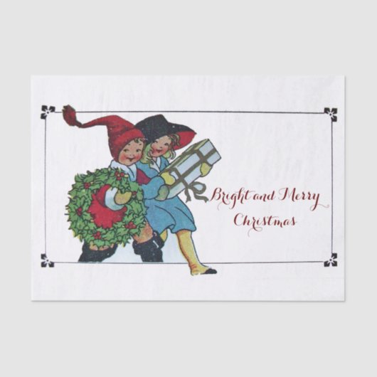 KINDEREN MET CHRISTMAS GIFTS-ijs Tissuepapier (Voorkant)