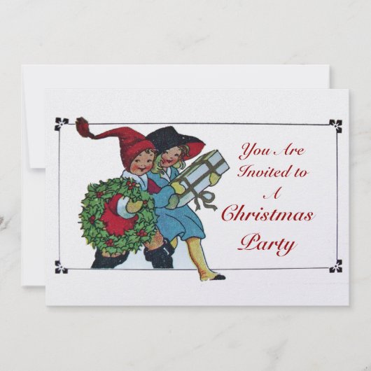 KINDEREN MET CHRISTMAS-GIFTS - wit ijs Kaart (Voorkant)