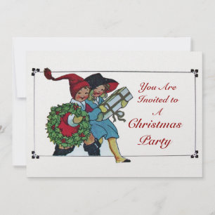 KINDEREN MET CHRISTMAS-GIFTS - wit ijs Kaart