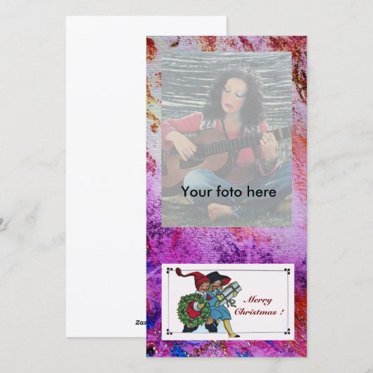 KINDEREN MET CHRISTMASGIFTEN FEESTDAGENKAART (Voorkant / Achterkant)