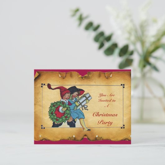 KINDEREN MET CHRISTMASGIFTEN - KAART (Staand voorkant)