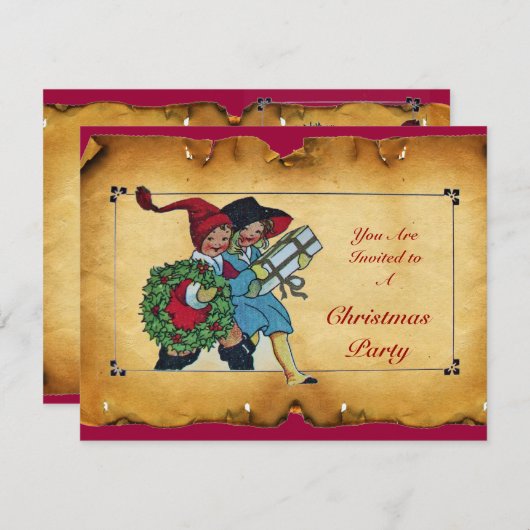 KINDEREN MET CHRISTMASGIFTEN - KAART (Voorkant / Achterkant)