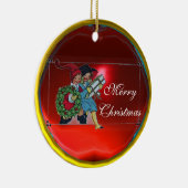 KINDEREN MET CHRISTMASGIFTEN KERAMISCH ORNAMENT (Rechts)