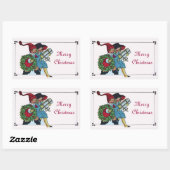 KINDEREN MET CHRISTMASGIFTEN RECHTHOEKIGE STICKER (Vel)