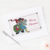 KINDEREN MET CHRISTMASGIFTEN RECHTHOEKIGE STICKER (Envelop)