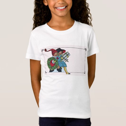 KINDEREN MET CHRISTMASGIFTEN T-SHIRT (Voorkant)