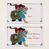 KINDEREN MET CHRISTMASGIFTEN VISITEKAARTJES (Voorkant /achterkant)